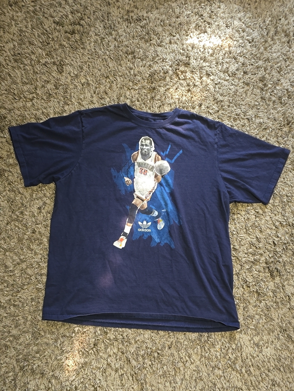 adidas Men's Navy Blue Basketball Graphic Tee